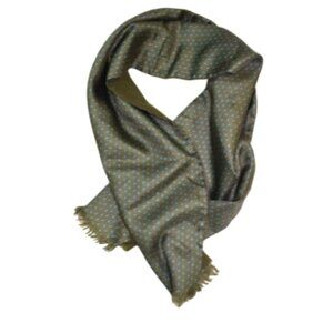 Vintage Londonderry Wool Silk Paisley Scarf Green Boho Chic